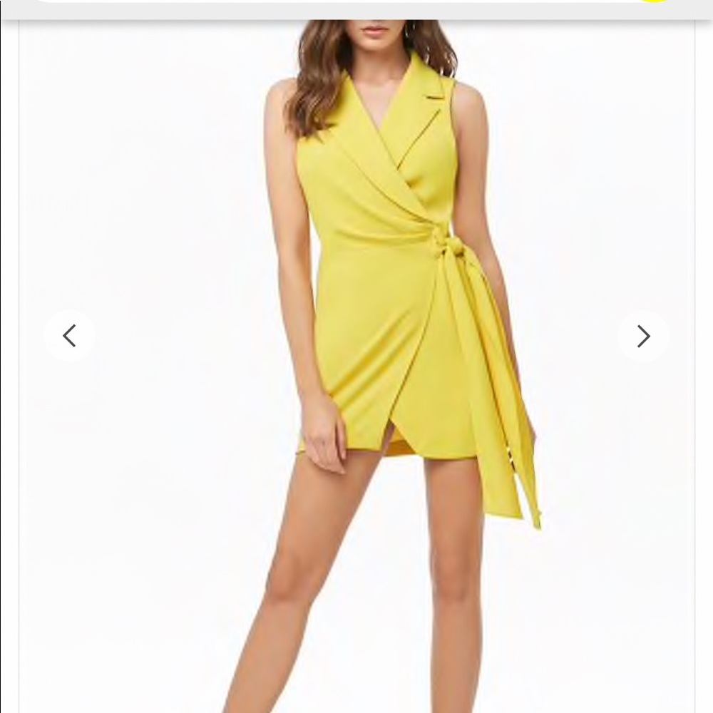 F21 yellow blazer dress